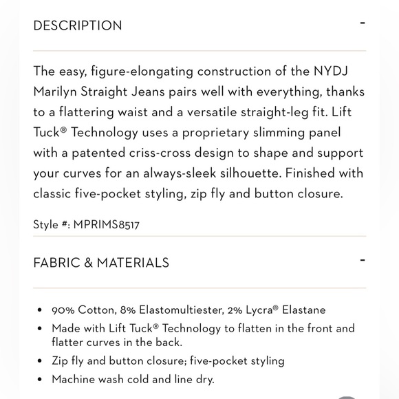 NYDJ Marilyn Lift and Tuck Straight Leg Jeans - Picture 7 of 8